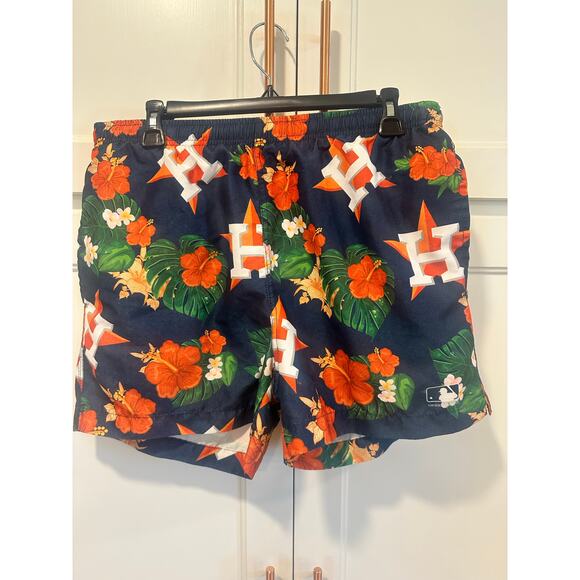 MLB Other - Houston Astros MLB Men’s swim short Hawaiian navy summer beach Large